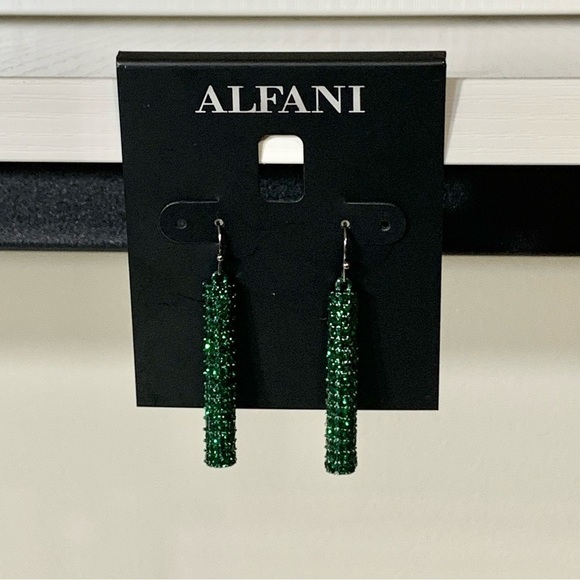 NWT Alfani hermatite tone colored pave linear drop earrings Masq collection 💍💎 - Picture 9 of 14